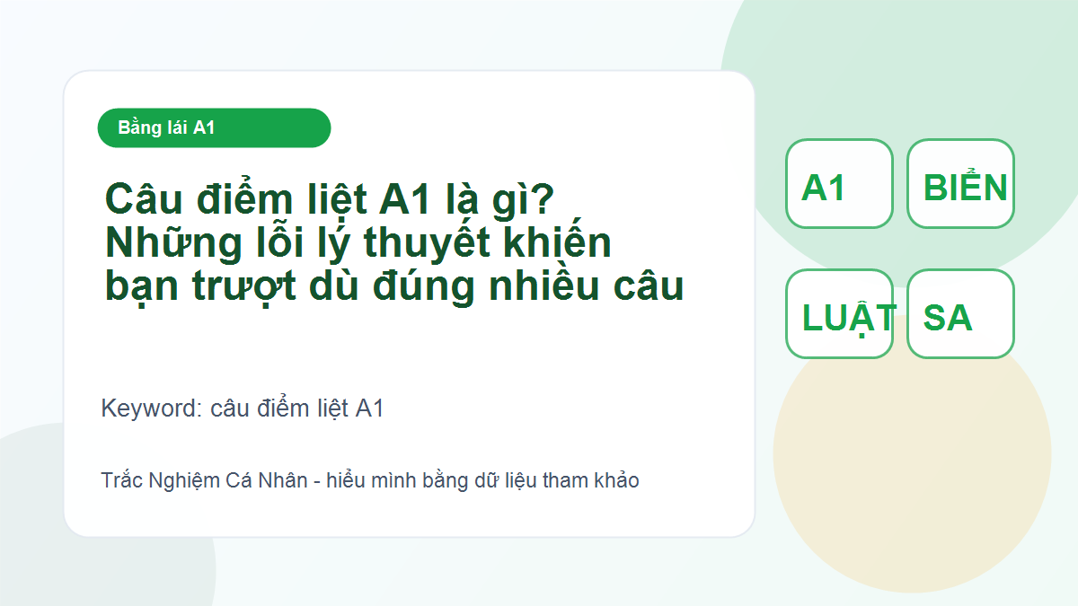 Câu điểm liệt A1 là gì? Những lỗi lý thuyết khiến bạn trượt dù đúng nhiều câu - câu điểm liệt A1
