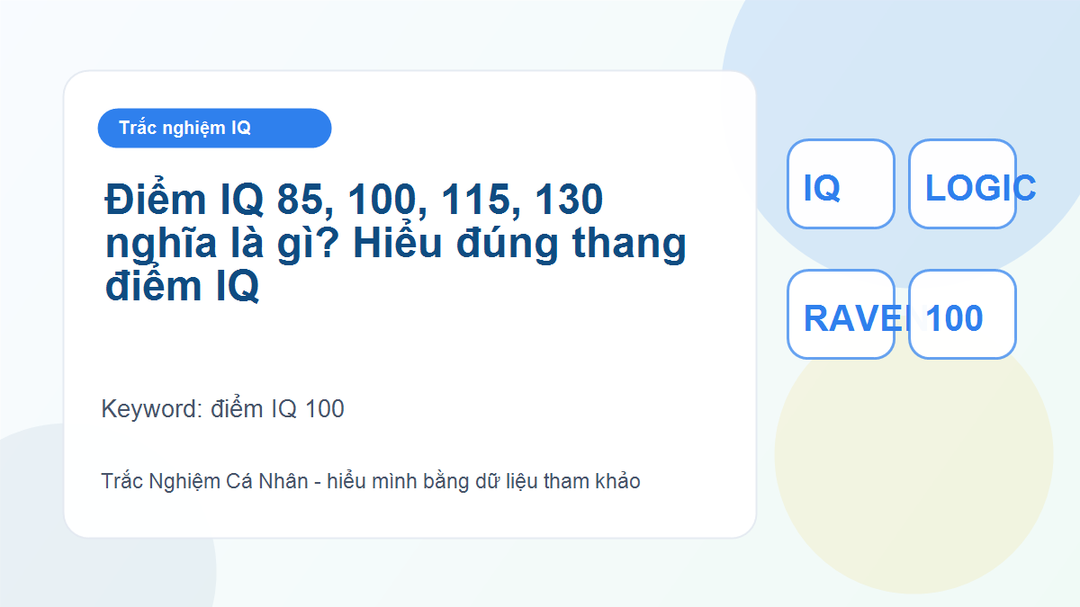 Điểm IQ 85, 100, 115, 130 nghĩa là gì? Hiểu đúng thang điểm IQ