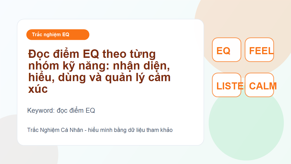 Đọc điểm EQ theo từng nhóm kỹ năng: nhận diện, hiểu, dùng và quản lý cảm xúc