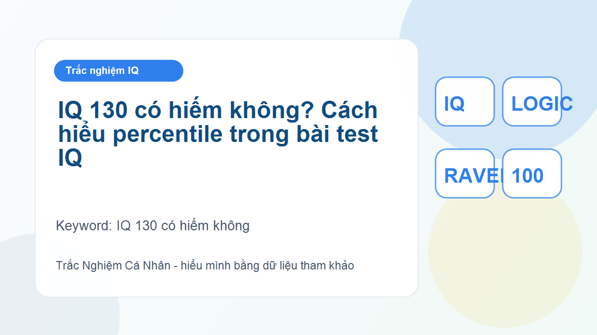 IQ 130 có hiếm không? Cách hiểu percentile trong bài test IQ